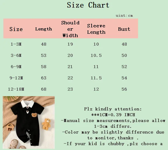 Fashion Summer Newborn Baby Boy Formal Romper Short Sleeve Jumpsuit+Collar Bow Tie&Bear Gentleman Style Outfit for 0-18 Months 6