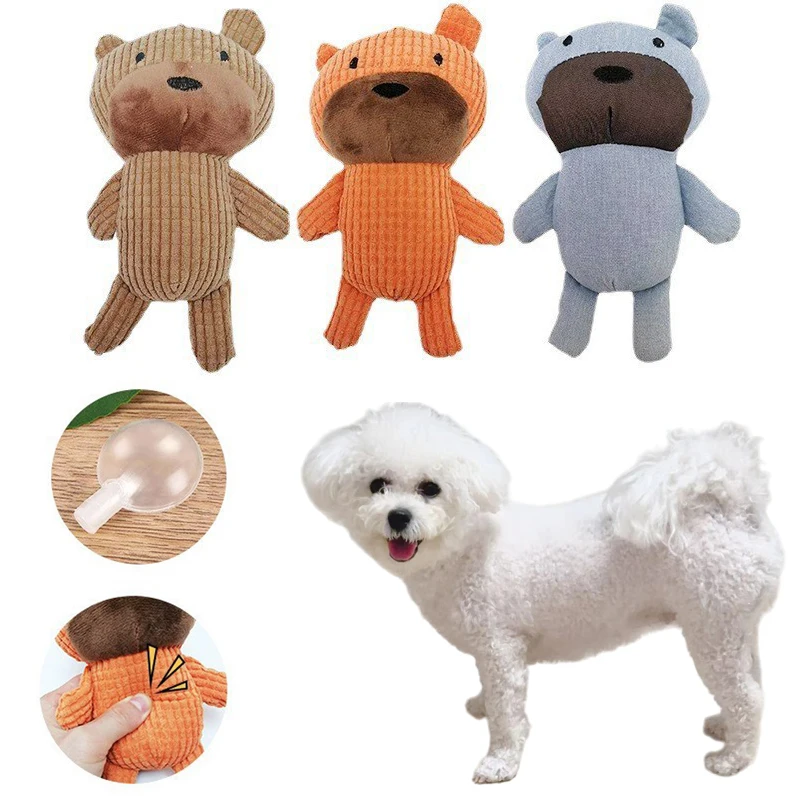 

Pet Plush Animal Chewing Toy Dog Bite Resistant Squeaky Interaction Playing Toys Bite-Resistant Puppy Molar Cleaning Teeth Dogs