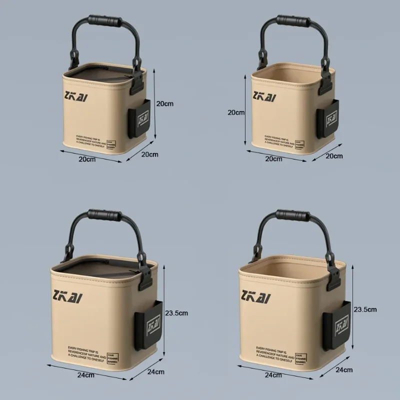 8L/13L Multifunction Folding Fishing Bucket Waterproof Outdoor Camping Bucket With Ergonomic Handle Bucket Fishing Accessories