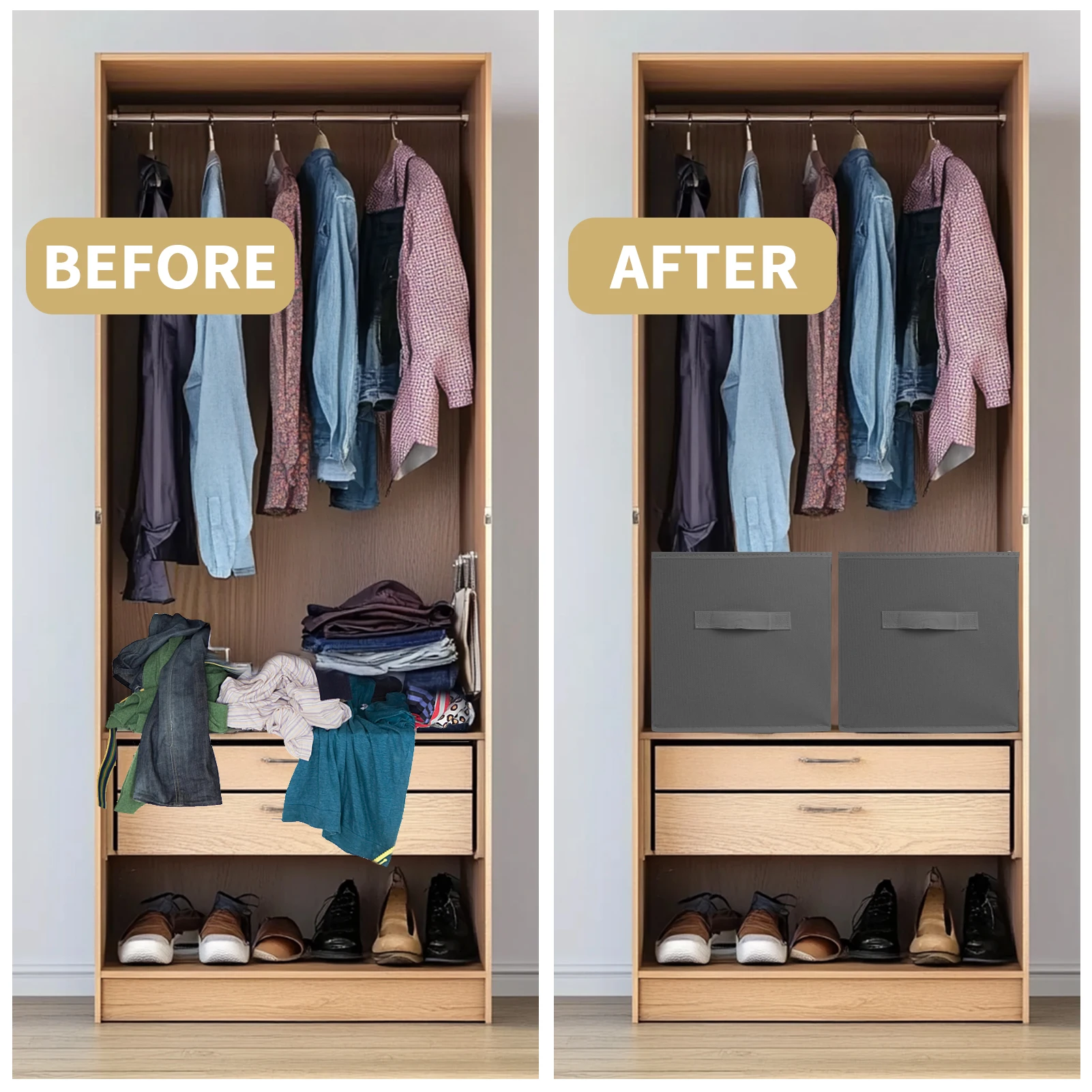 Foldable Fabric Storage Cubes Drawer For Closet And Toys Storage Home Supplies Clothing Underwear Storage box 5