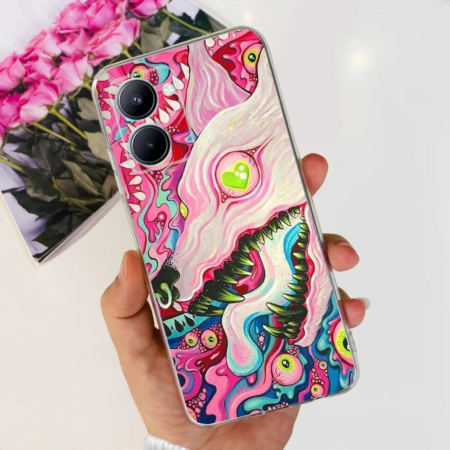 Stylish Painted Soft Silicone Back Cover – 6.5'' Phone Case