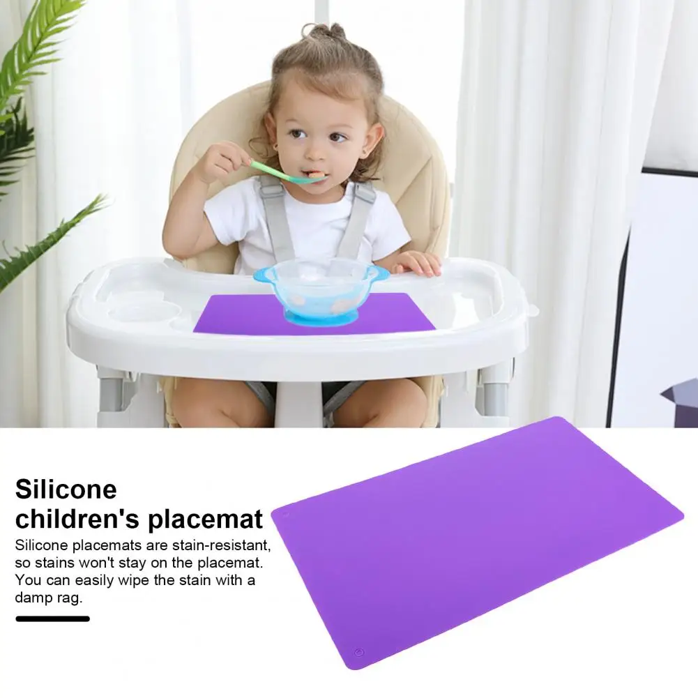 36*22cm Silicone Placemat Heat Resistant Meal Mat With Raised Edges Stain-Proof Baking Mat For Kids Crafts Countertop Protector