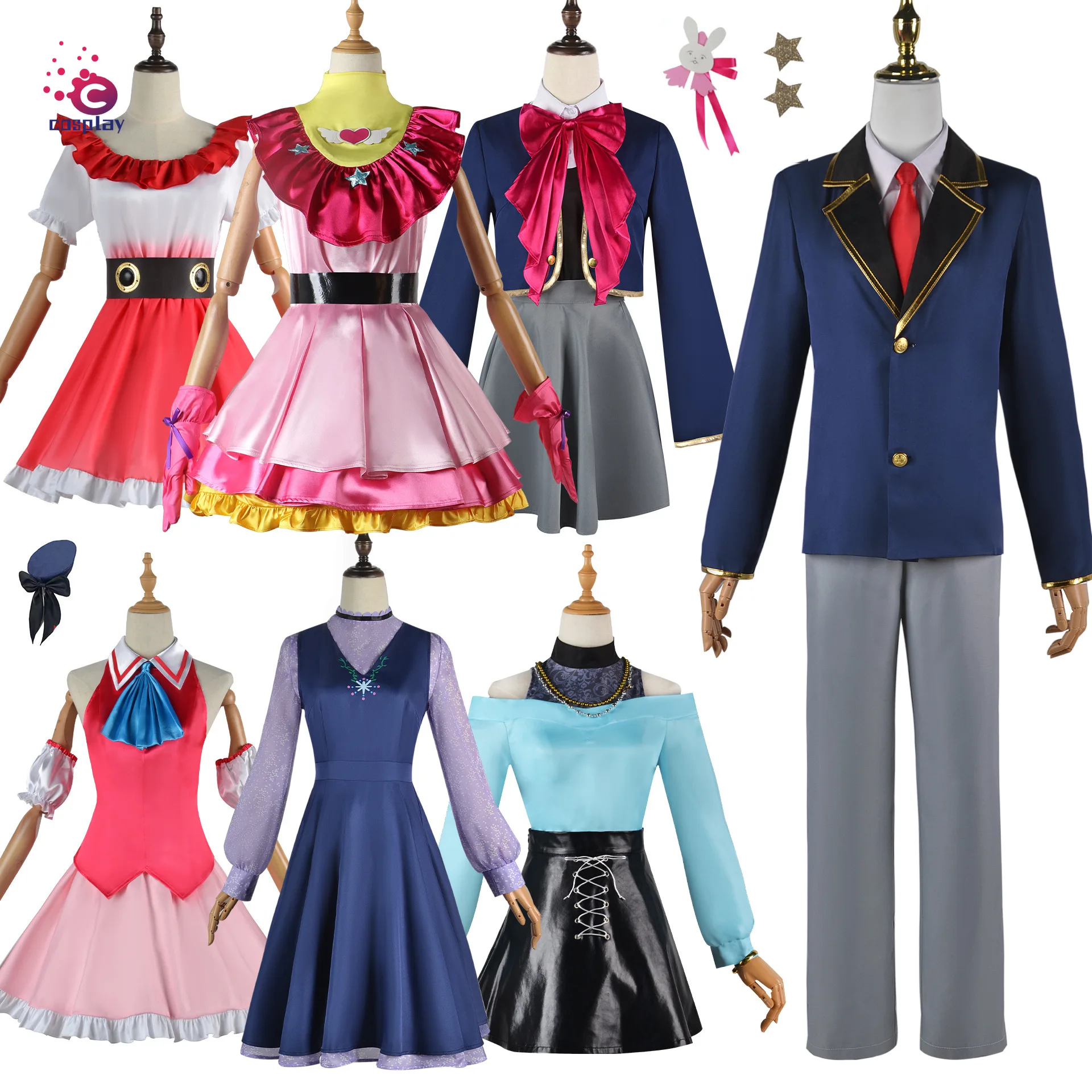 

Oshi No Ko Cosplay Costume Hoshino Rubii Tendōji Sarina Kurokawa Akane Girls School Arima Kana Uniform Dress Hoshino Akuamarin