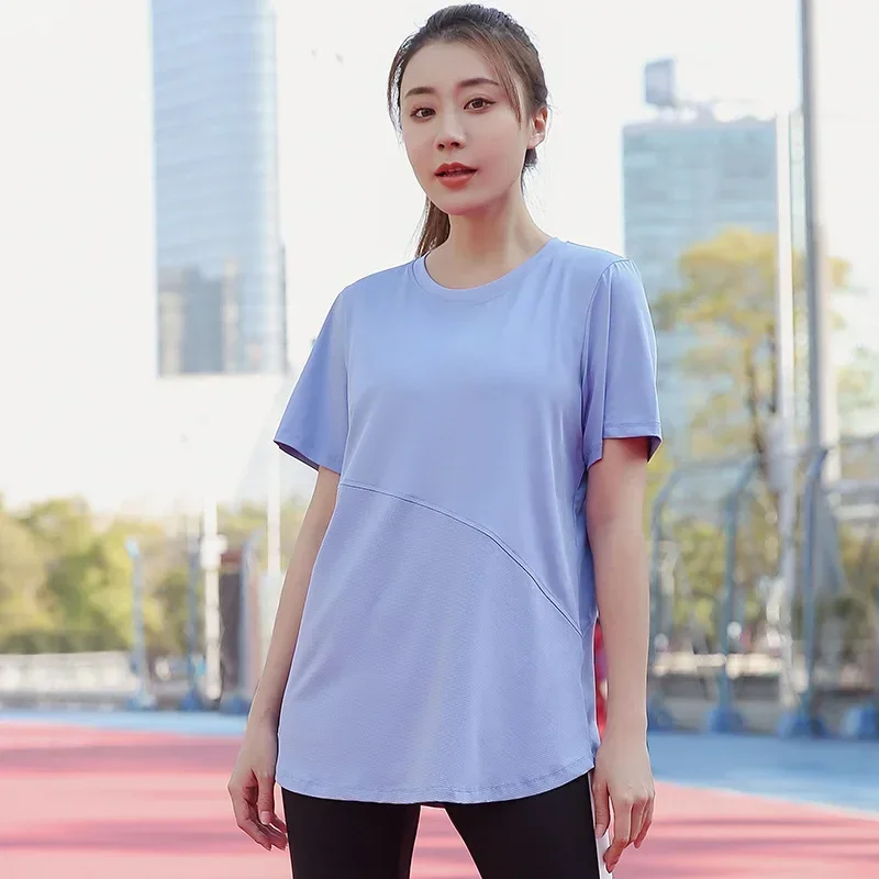 여성용 2024 스포츠 블라우스 드라이 핏 체육관 티셔츠, 여성용 스포츠 탑, 빅 사이즈 운동복, 필라테스 탑, 핑크 블랙 블루, 3xl, 4xl, 라지 사이즈