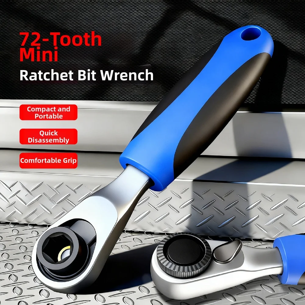 Hex Rod Rotation 1/12PCS NEW 72 Tooth Ratchet Screwdriver Wrench Positive And Negative ...