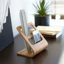 데스크탑 커피 테이블 보관 랙, 가정용 거실 다기능 리모컨 랙, 범용 곡선 목재 브래킷, 원격 랙