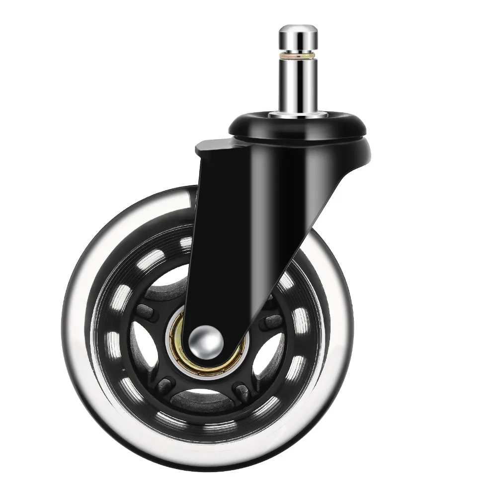 Set of 5 Quiet 3-Inch Rubber Furniture Casters – Smooth 360° Rotating Wheels