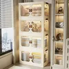 Plastic Storage Bin Stackable Cabinet with Lids and Wheels, 112QT/28Gal Foldable Storage Cabinet, Storage Organizer, Fold 1