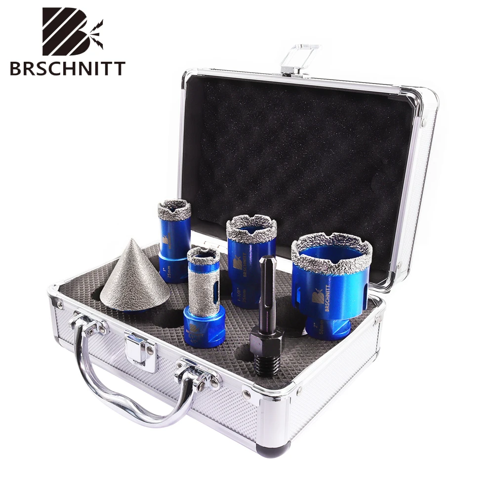 

BRSCHNITT 6pcs Diamond Drilling Bits Kit Tile Cutter for Drilling Ceramic Marble Granite, 58 11 Thread Hole Saw Drill