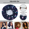 Shower Cap Large Adjustable Reusable Double-Layer Waterproof Bath Cap for Women Girls Braids SPA Long Hair 3