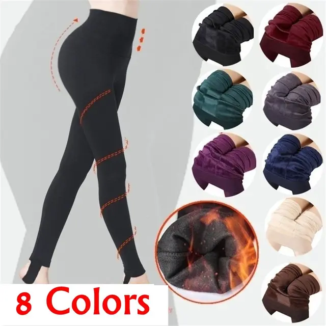Women Winter Thermal Warm Velvet Thick Pantyhose Fluff Lined Stretch Slim Leggings Pants Ankle Length.jpg