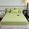 solid color mattress single piece pure cotton mattress cover sheet non-slip all-inclusive mattress Simmons protective cover 3