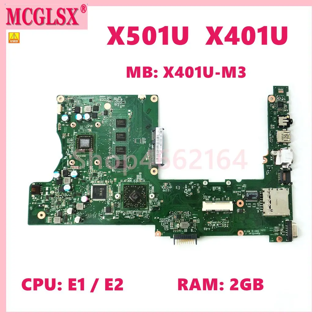 com E11200 E2-1800 Cpu 2gb Ram Mainboard para Asus X401 X401u X301u X501 X501u Laptop Motherboard 100 Testado ok Usado X401u-m3