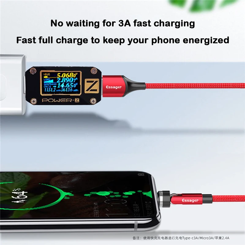 Essager Magnetic Charging Cable 3A Rotating Data Charger