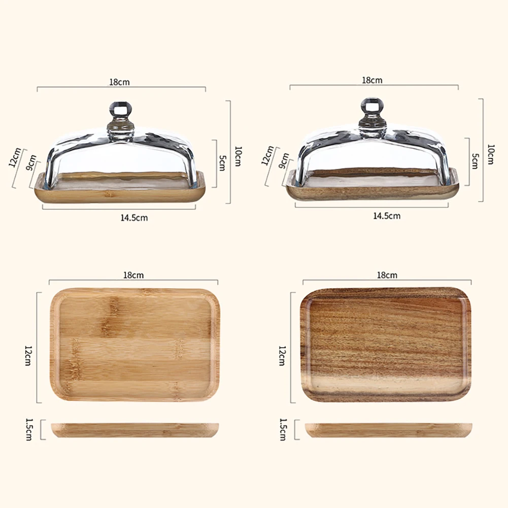 Butter Storage Box Butter Dish with Glass Cover Vintage Butter Plates Container