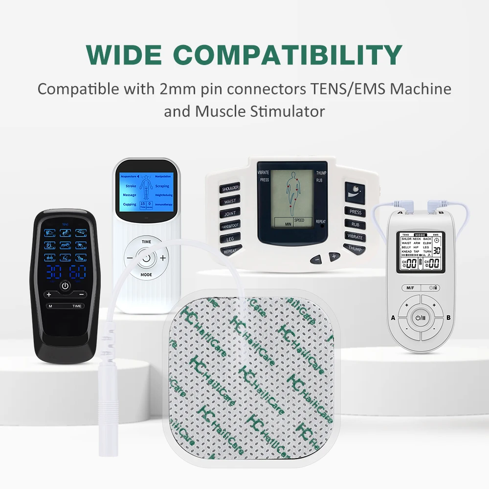 Hailicare 4x4cm Muscle Stimulator Electrode Pads Non-woven Fabric Self Adhesive Replacement Pads for Tens Digital Machine