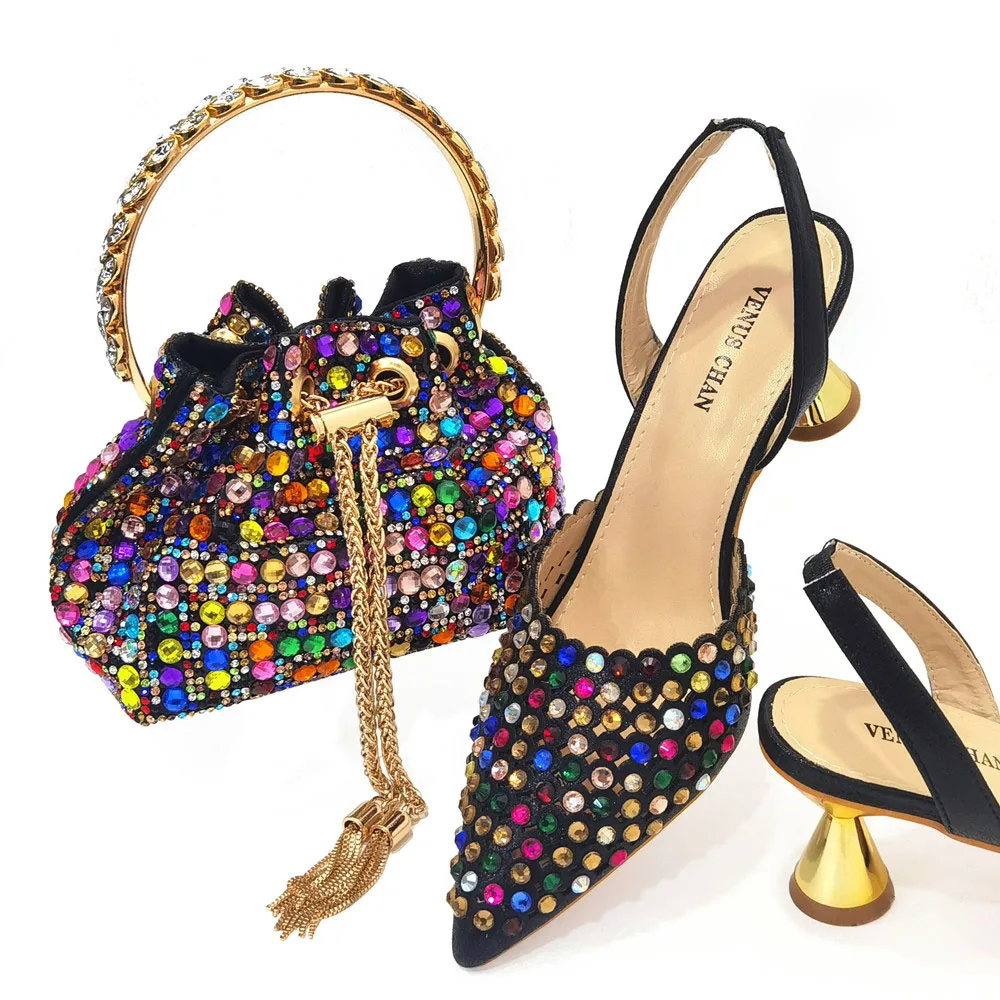 

2023 Fashion Women Sandals And Bag Set To Match High Quality Italian design Shoes With Matching Bags For Wedding Party
