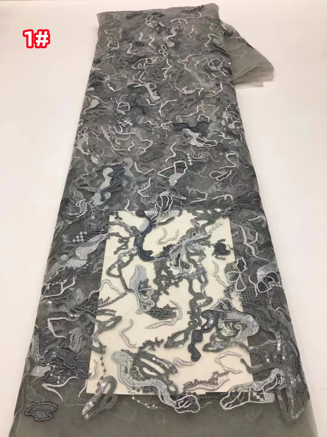 

New European and American sequined lace embroidered tulle, high-end dress evening dress cheongsam, good quality and low price