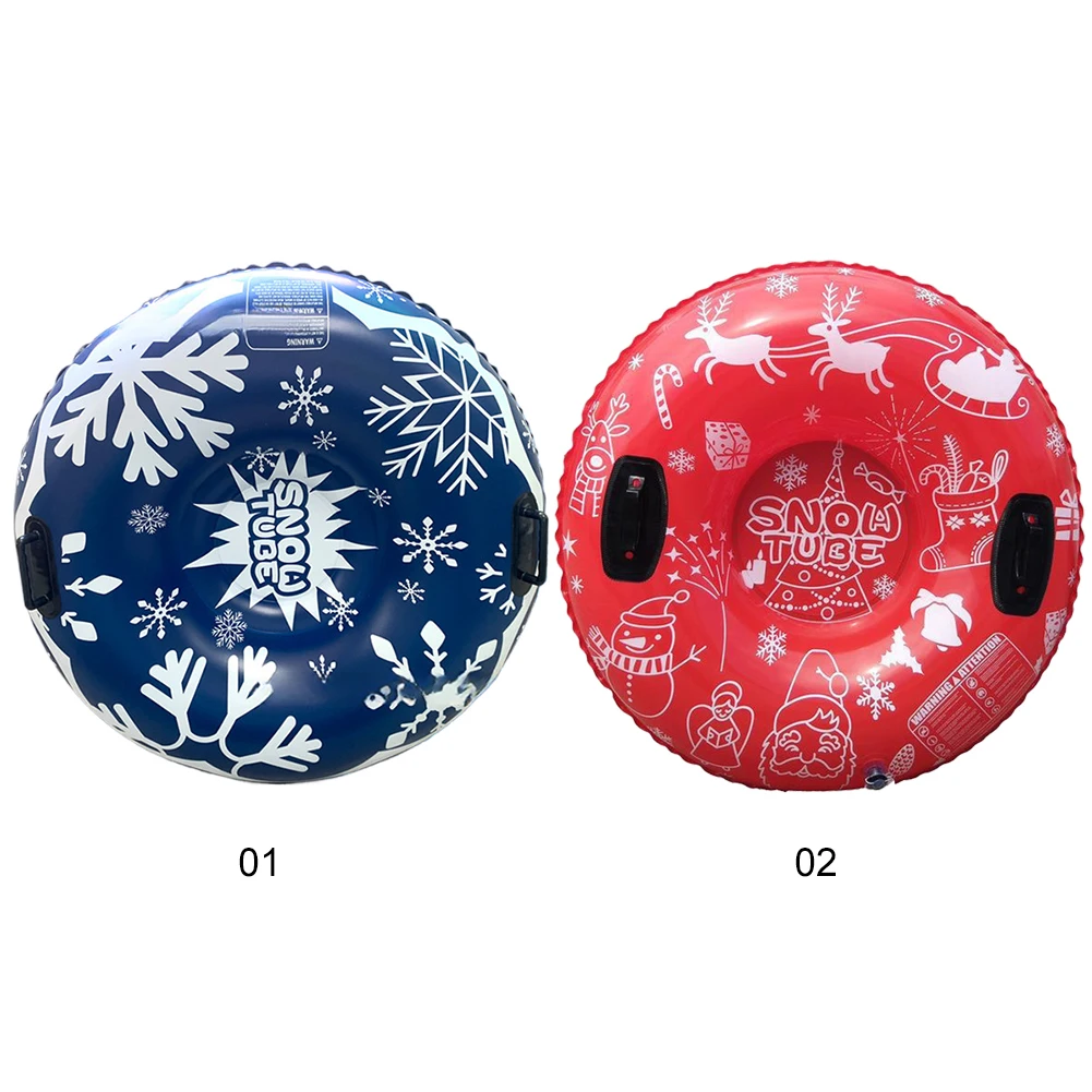 Universal Skiing Cushion with Handles Thickened Winter Inflatable Snow Tube Waterproof Ski Circle Outdoor Sports for Kids Adults