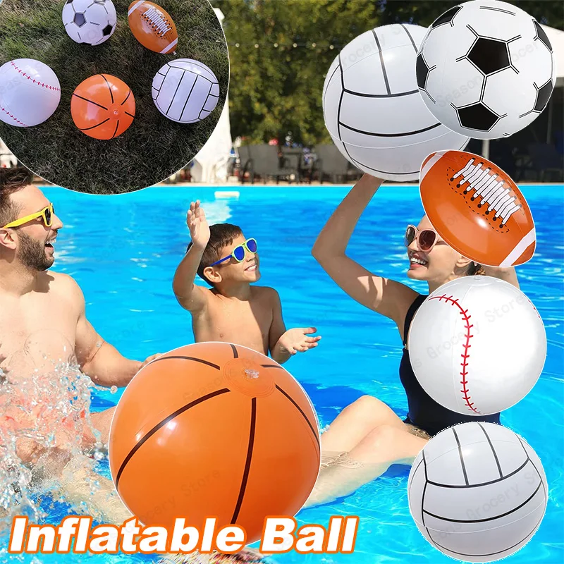 1-40PCS Inflatable Football Baseball Basketball Beach Toys Summer Party Games Durable Pool Water Balloon Party Decoration Toys