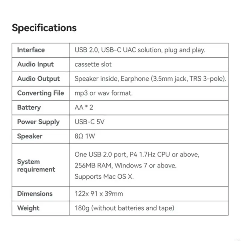 USB Cassette Tape to MP3 Converter for Easy Digitalization of Classical Music D5QC