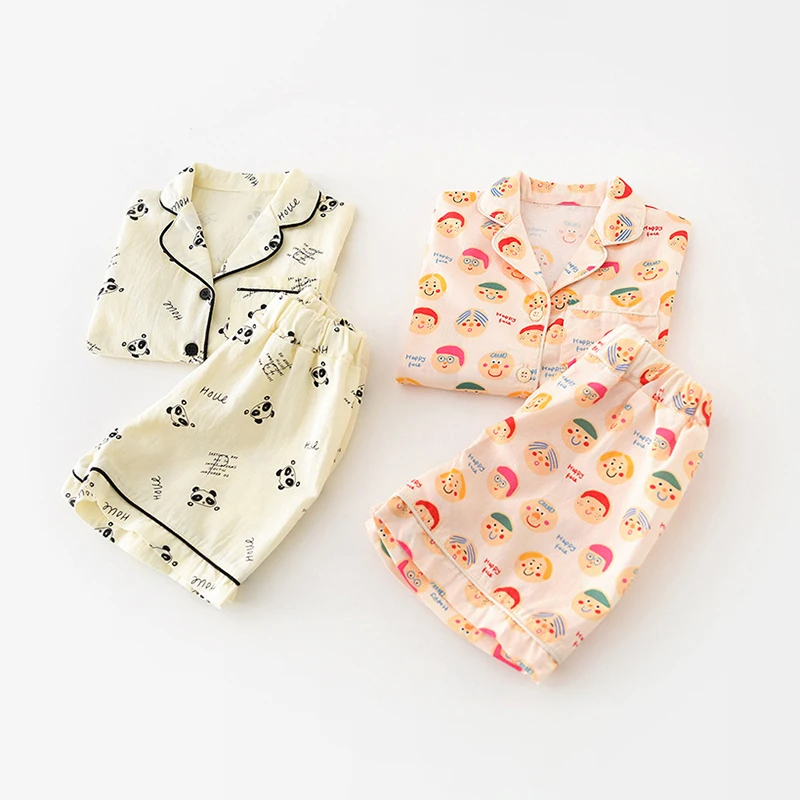 Description Picture 4 of item0-3Y Baby Short Sleeve Pajamas Sets Unisex Infant Cartoon Print Sleep Wear 2Pcs Suit Boy Toddler Outfits Girl Baby Home Clothing