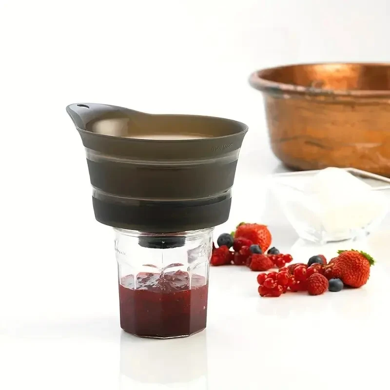 1pc Kitchen Red Cup Wine Strainer Filter Tool Collapsible Style Kitchen Juice Basket Red Wine Jam Filter