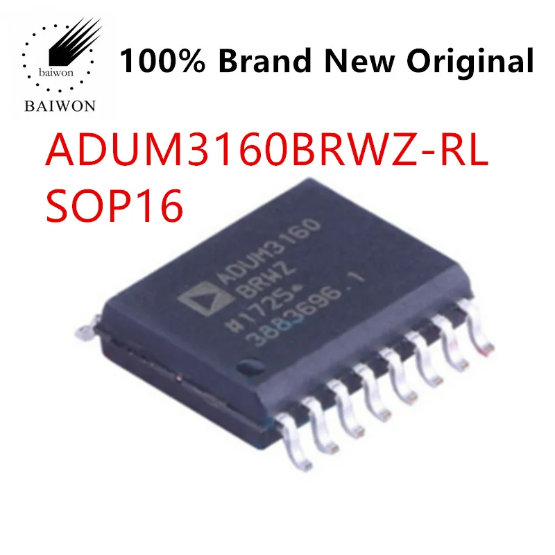 

100% Original IC Chips ADUM3160BRWZ-RL SOP-16 2-Channel 12Mb/s Digital Isolator Chip