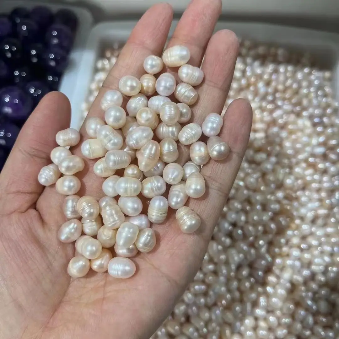 

1kg/bag 8x10mm Natural Mixed White Pink Purple No Hole Oval Flaw Natural Loose Pearl Beads For Decoration Aquarium Landscaping