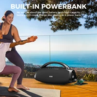 W-KING 200W RMS Portable Bluetooth Speakers, Massive Bass Party Boombox IPX7 Waterproof Speaker Large, Loud Outdoor Speaker - Image 5