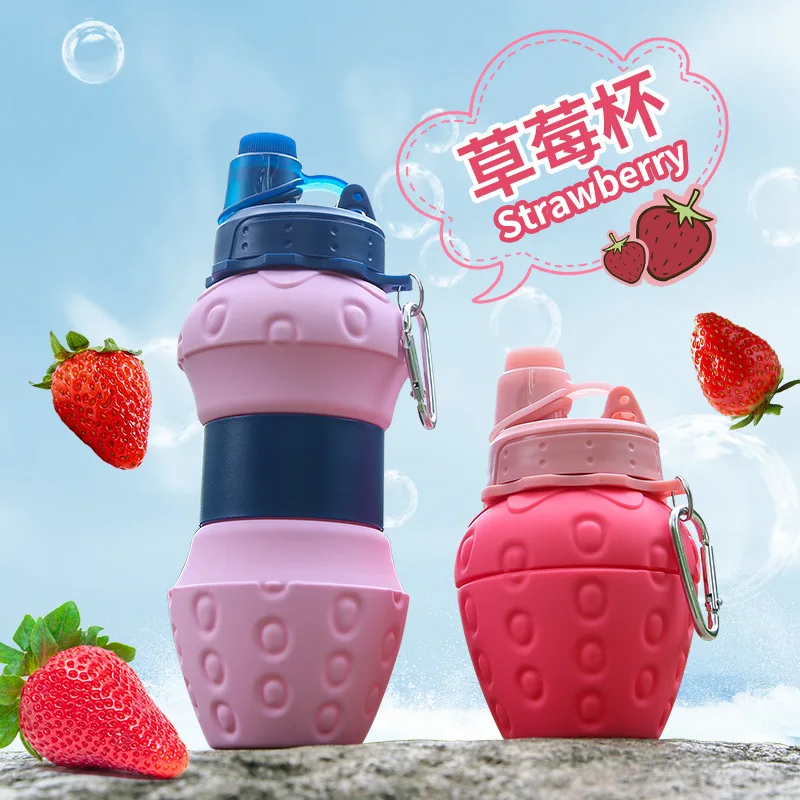 Silicone Water Cup Travel Sports Bottle Outdoor Folding Cup Large Capacity Retractable For girls And Children