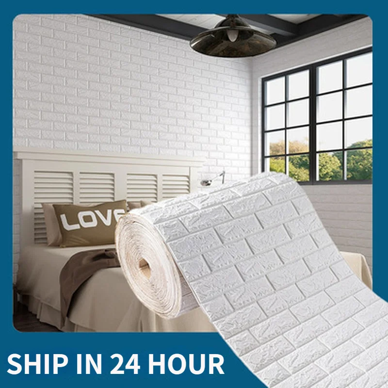 

Self Adhesive Wallpaper Peel and Stick 3D Wall Panel Living Room Brick Stickers Bedroom Kids Room Brick Papers Home Decor