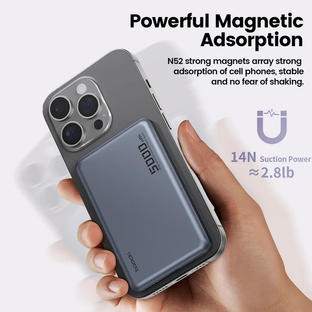 Toocki Magenetic PowerBank 5000mAh 15W Wireless Charging for Magsafe