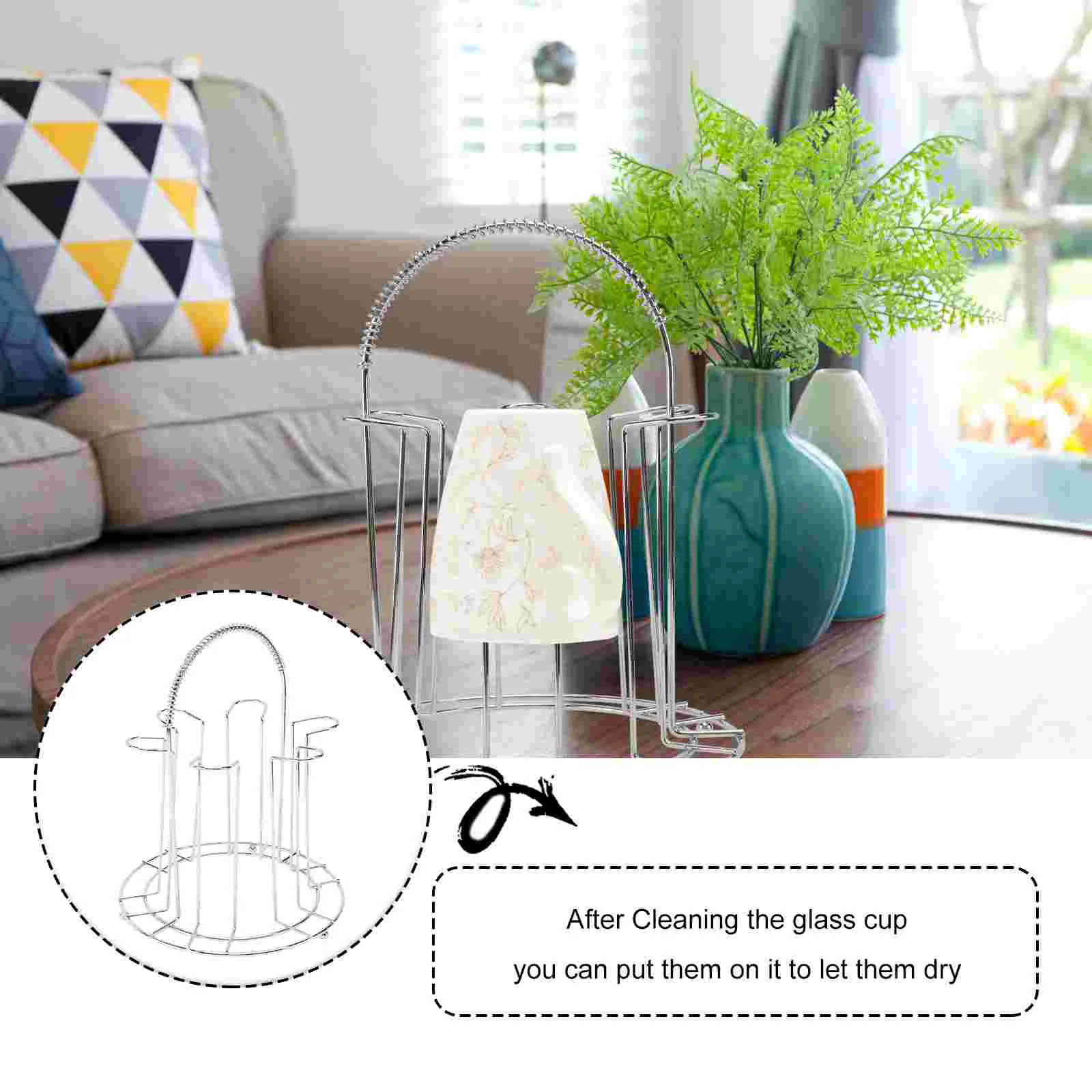 Cup Organizer Mug Glass Rackholder Hanger Storage Coffee Shelf Stand Goblet Cups Freestanding Steel Stainless Countertop Tea