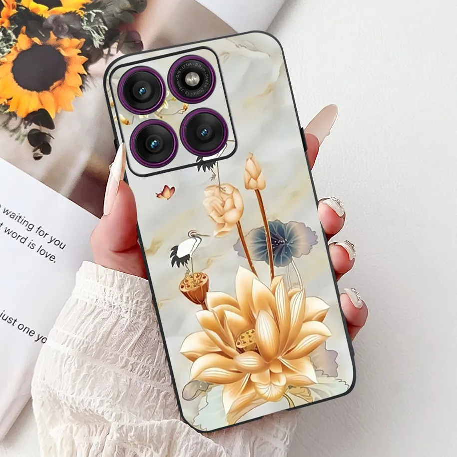Floral Bowknot Soft Silicone Back Cover Case