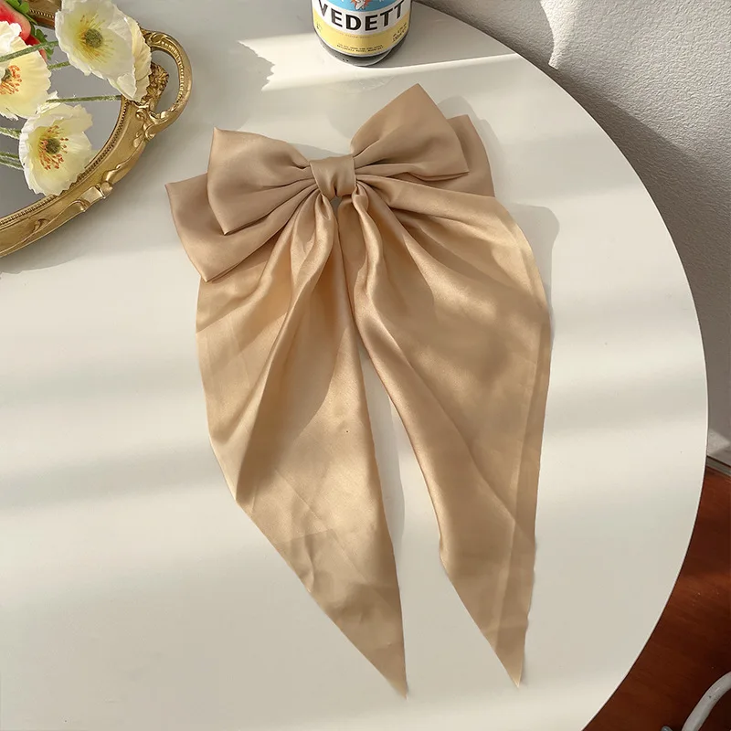 Elegant Satin Ribbon Bows Hair Clips - Trendy Hair Accessories