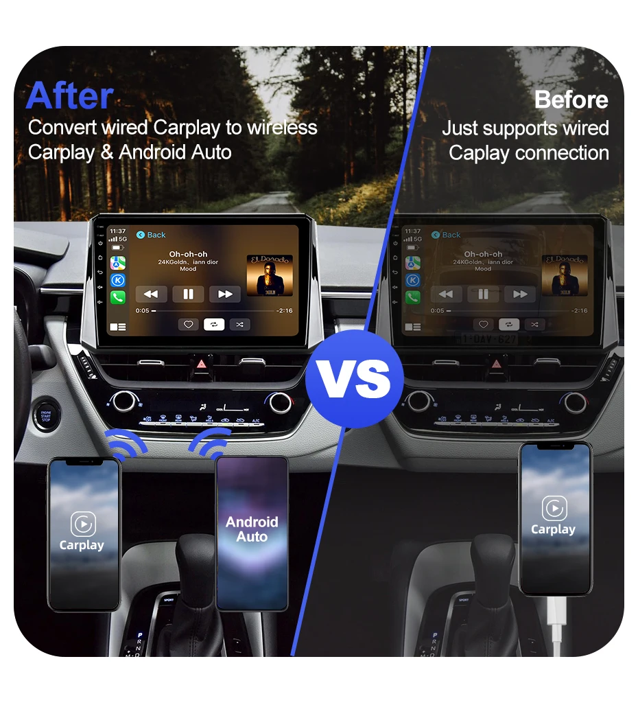 Android 10 Carplay Ai Box 4 Core Car Audio For VW Audi Merceders