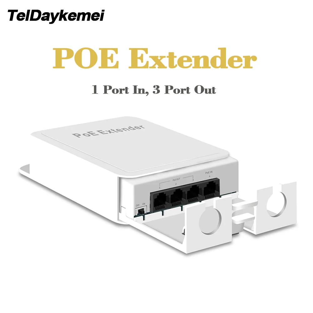 4 Port Waterproof POE Repeater 10/100Mbps Outdoor Network POE