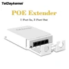 4 Port Waterproof POE Repeater 10/100Mbps Outdoor Network POE Extender IP55 VLAN 44-57V 30W IEEE802.3af for POE System Camera 1