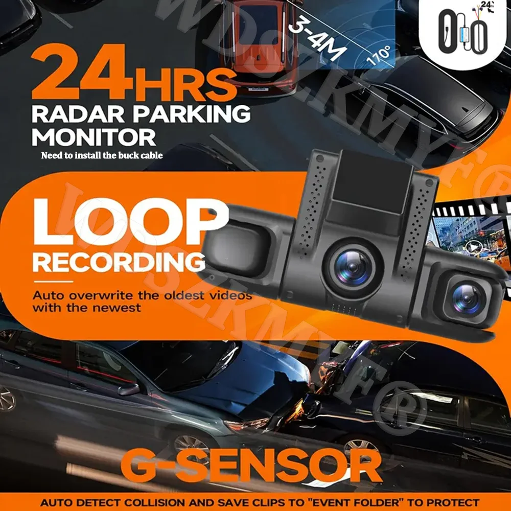 360° Car Camera 4Lens 1080P WIFI & APP Dash Cam 24H Parking monitor Video Recorder Car DVR Front Rear View Camera Black Box