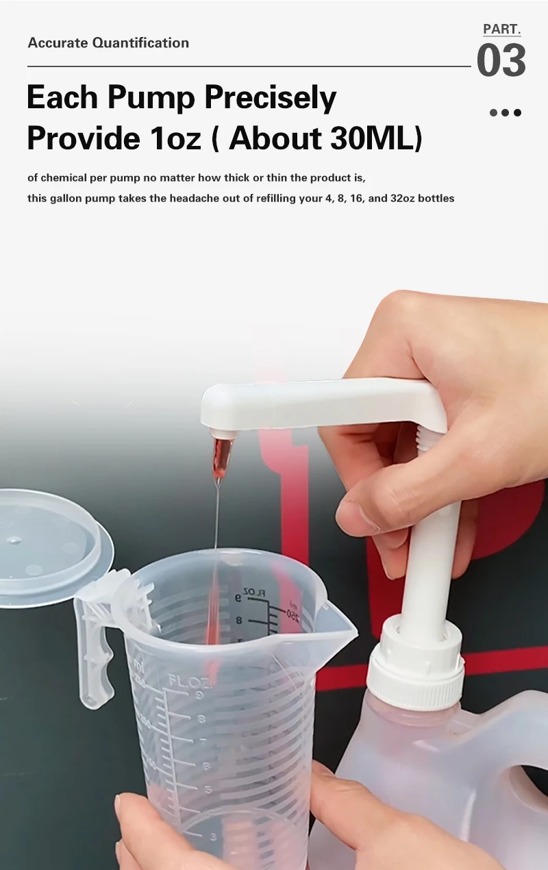 Lucullan Car Care Gallonen-Pumpspender für Flaschen, auslaufsicher, für Kunststoff-Glaskrug, flüssige Unterverpackungswerkzeuge – Detail 6