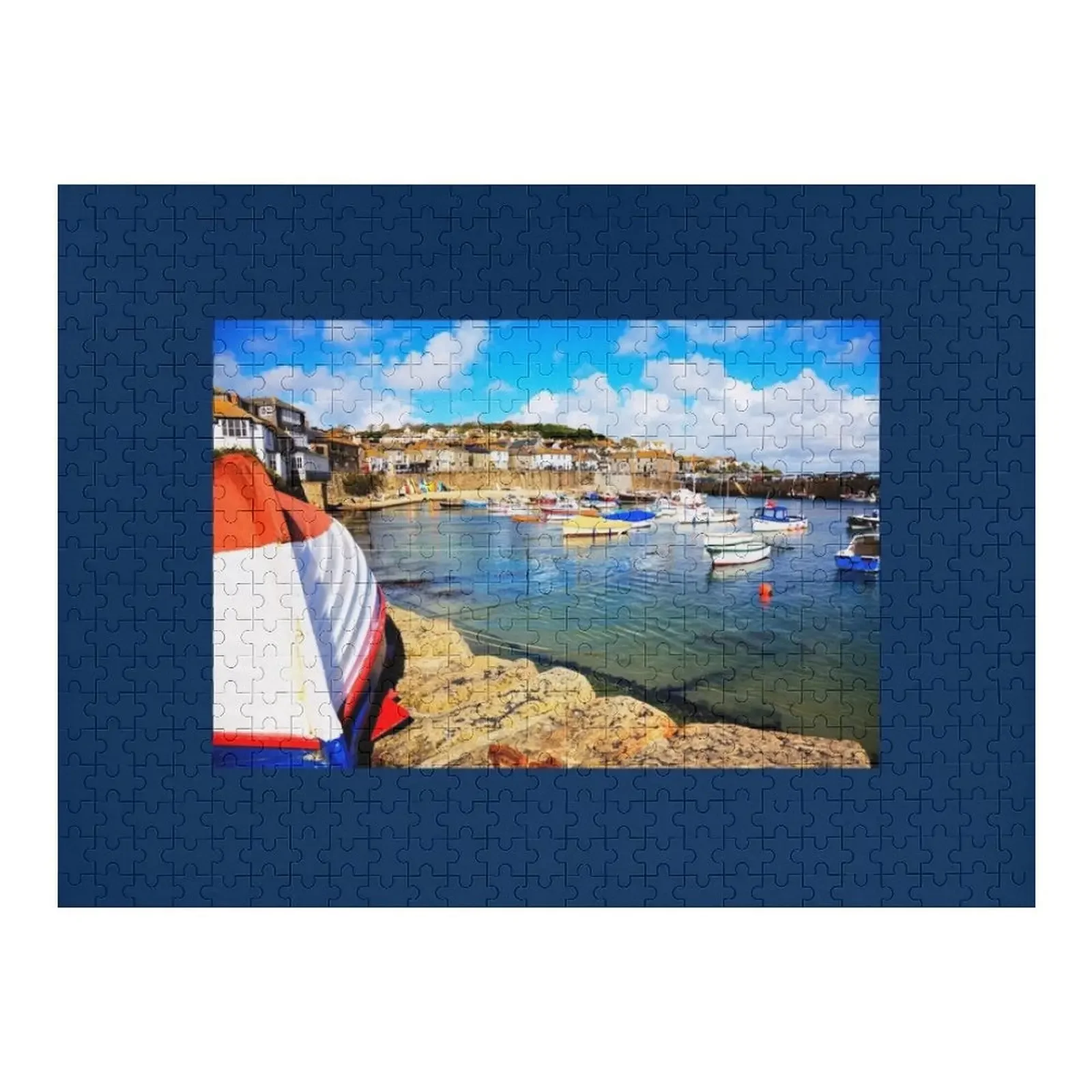 Mousehole Harbor, Cornwall, UK Jigsaw Puzzle Personalized Toy Wood Photo Personalized Animal Wooden Adults Puzzle