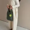 Kids Girls Cute Knitted Hand Bags Applique Solid Hand Bags Cute Photograph Prop Japanese Korean Style Kids Shoulder Bags 3