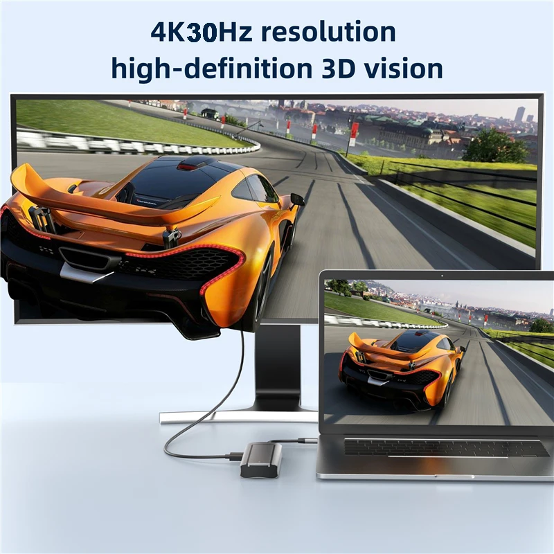 6-IN-1 USB C HUB USB C Docking Station With Disk Storage Function M.2 NVMe SATA SSD Type C to HDMI Adapter For Macbook Pro