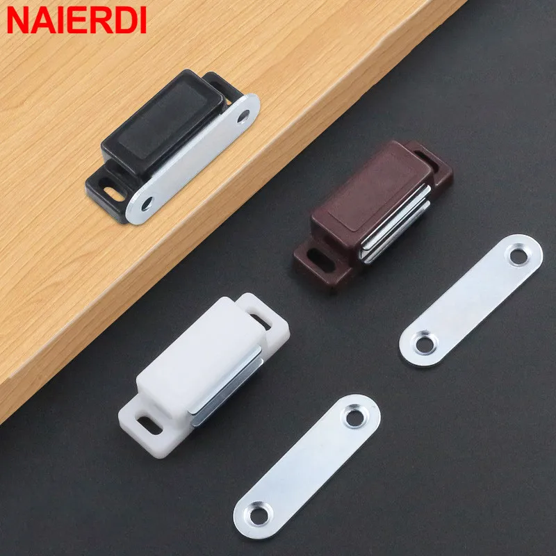 10 Pieces Plastic Cabinet Magnet Latch Black Magnetic ABS Cabinet Catches For Cupboards Drawers and Shutters