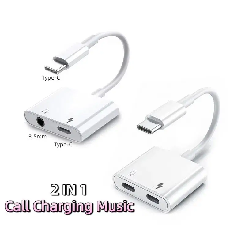 Dual Function USB-C to 3.5mm Audio Adapter Cable