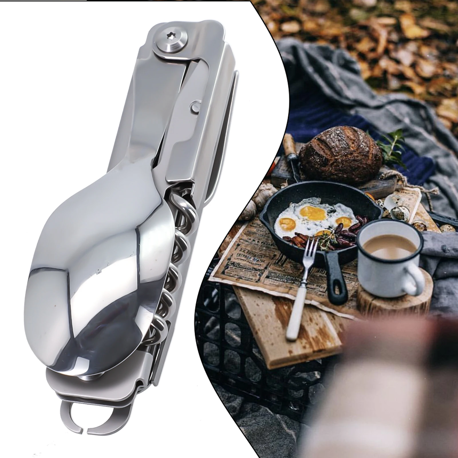 

Набор съемных столовых приборов 6 в 1, вилка, ложка, вилка, открывалка для бутылок, открывалка для консервных приключений