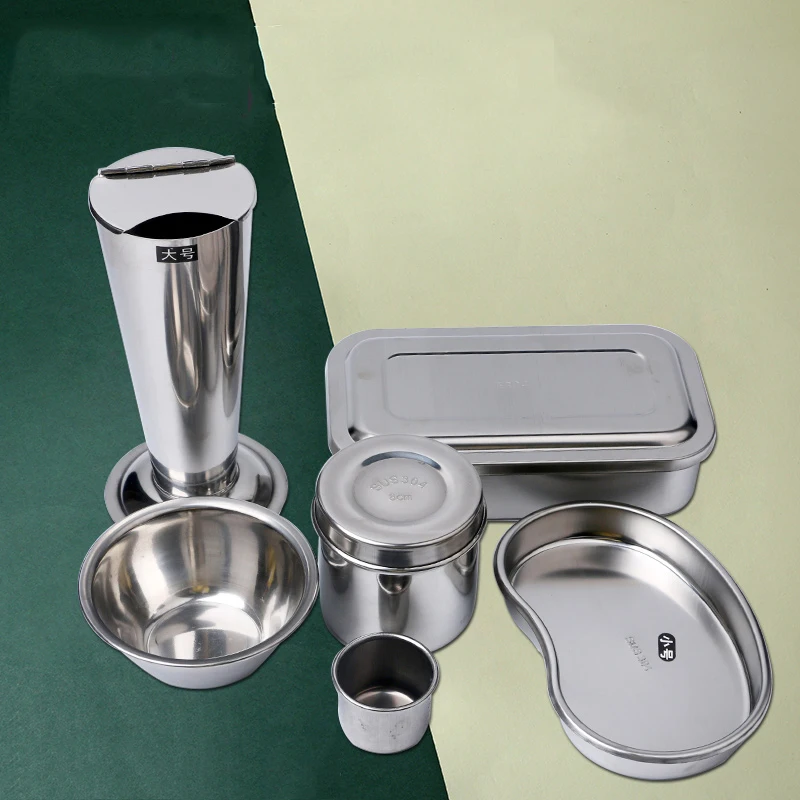 

Large Thickened Stainless Steel Instrument Waist Plate Cotton Cylinder Small Measuring Cup With Scale Double Eyelid Tool Disinfe