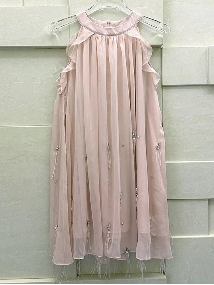 

Traf Dress Non Strech High Street Above Knee Lanon Regular a Line Dresses Elegant Dresses For Women Low Price