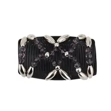 

Portable Delicate Handmade Beaded Hair Clip Bun Maker Accessories Lightweight Stretch Comb Reusable for Female